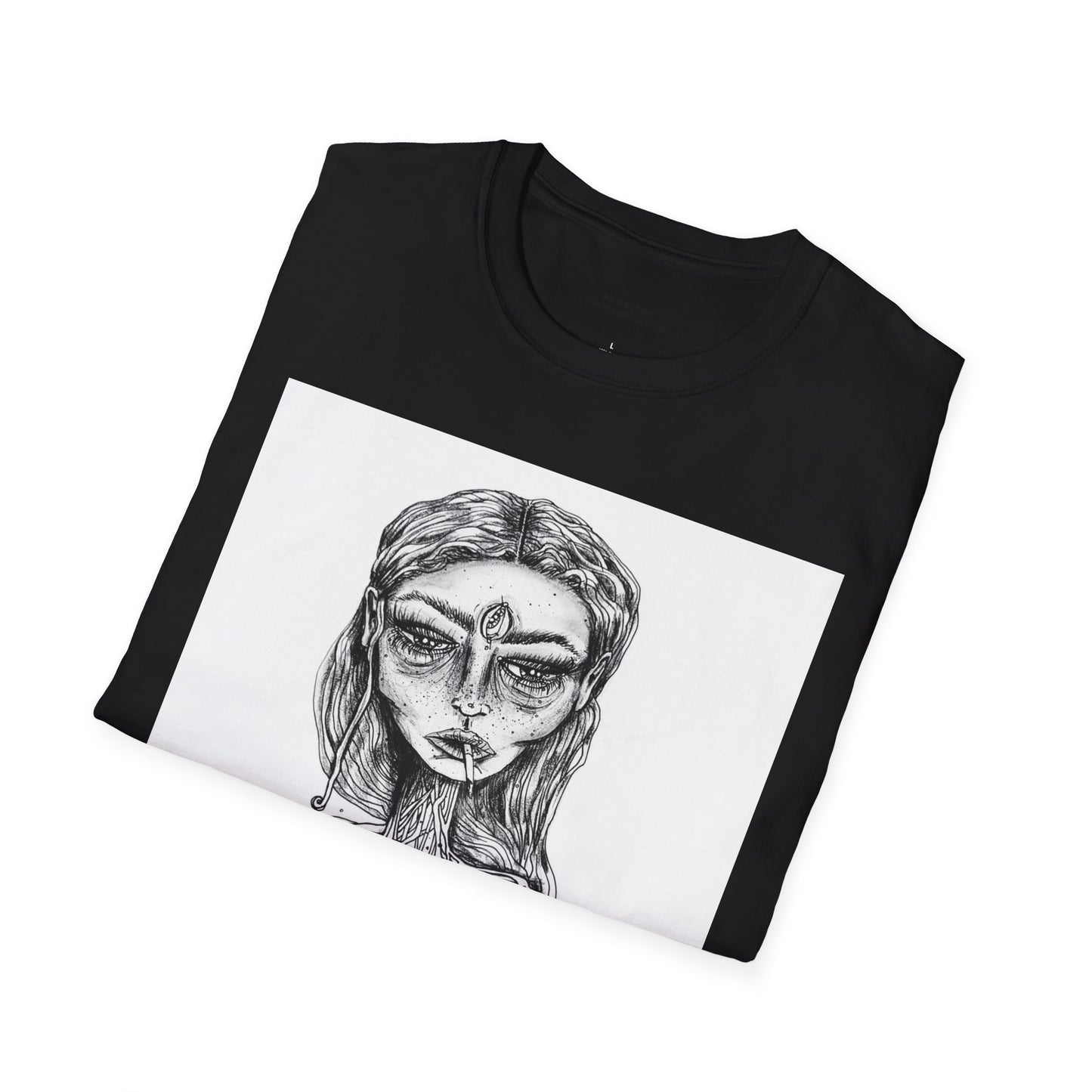 self portrait original artwork by emma lee fleury - Unisex Softstyle T-Shirt