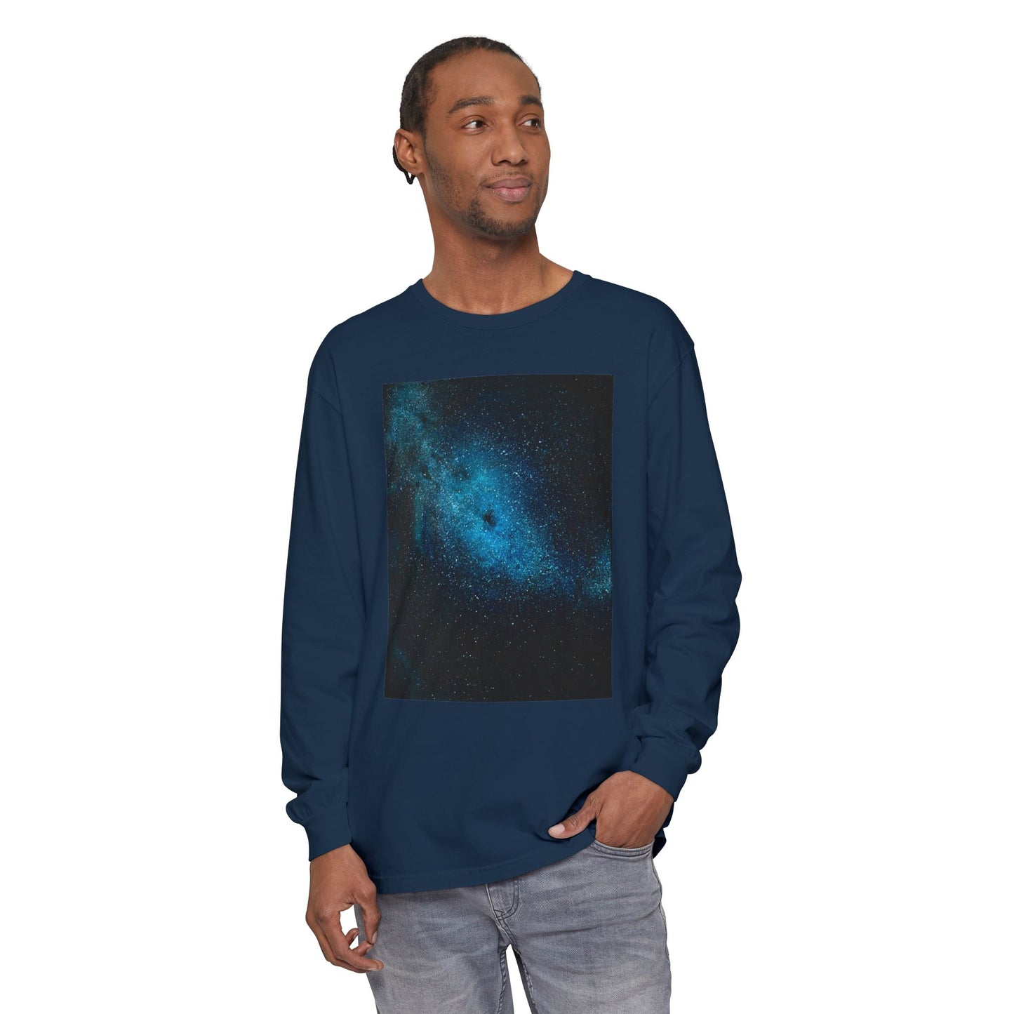 where are we meant to be, original artwork by emma lee fleury - Unisex Garment-dyed Long Sleeve T-Shirt