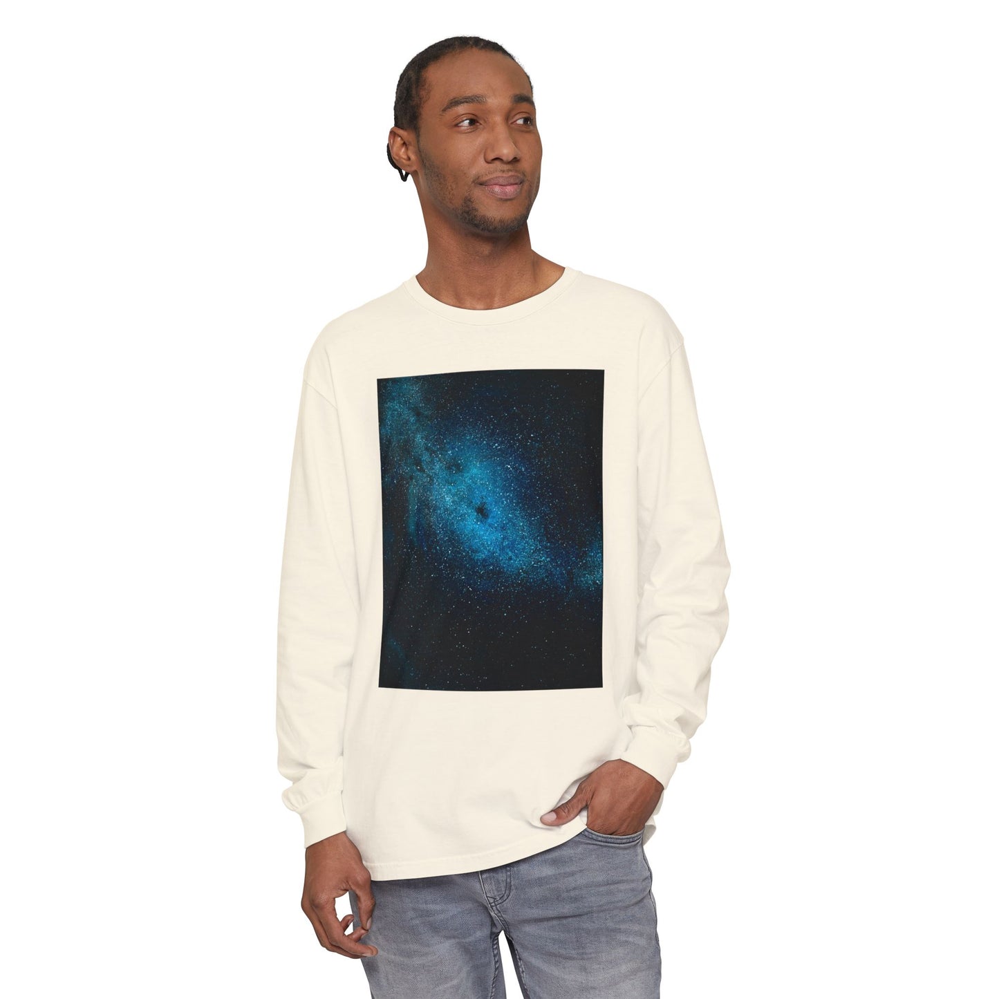 where are we meant to be, original artwork by emma lee fleury - Unisex Garment-dyed Long Sleeve T-Shirt