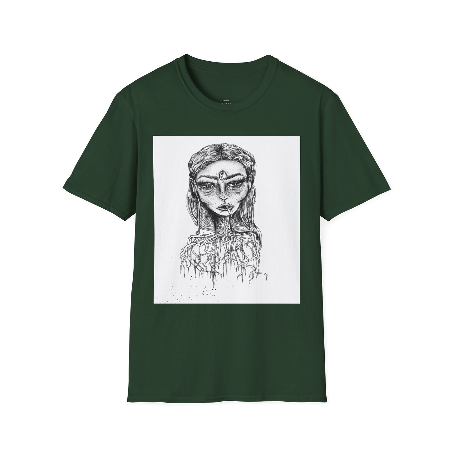 self portrait original artwork by emma lee fleury - Unisex Softstyle T-Shirt