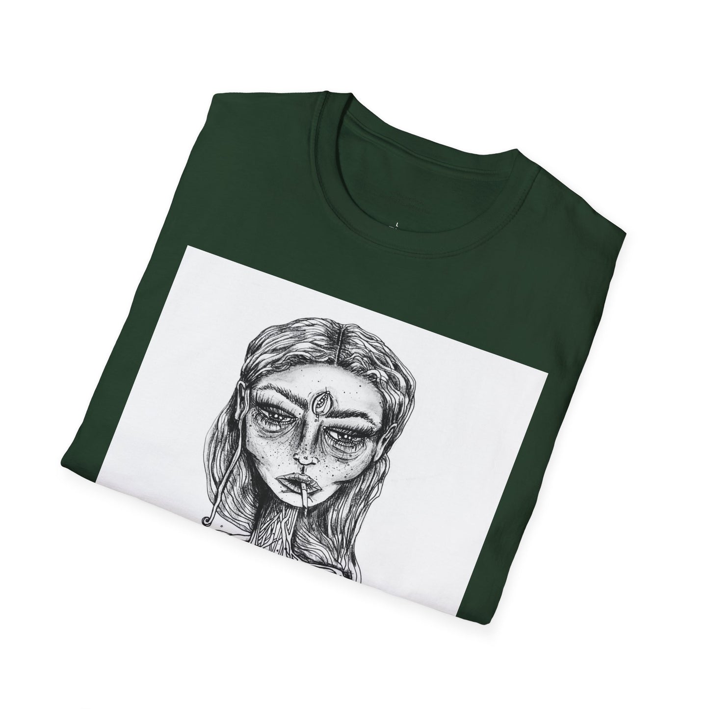 self portrait original artwork by emma lee fleury - Unisex Softstyle T-Shirt