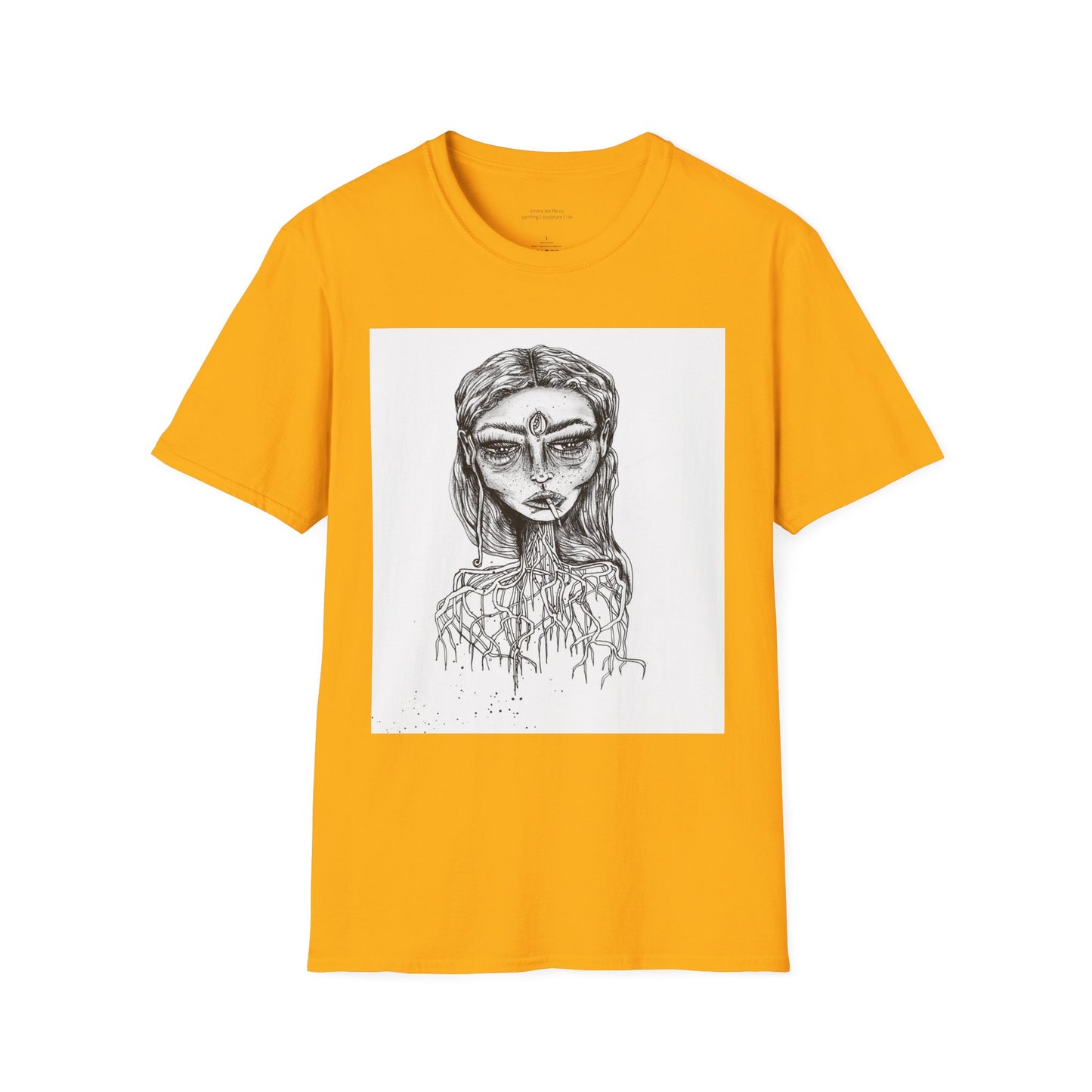 self portrait original artwork by emma lee fleury - Unisex Softstyle T-Shirt