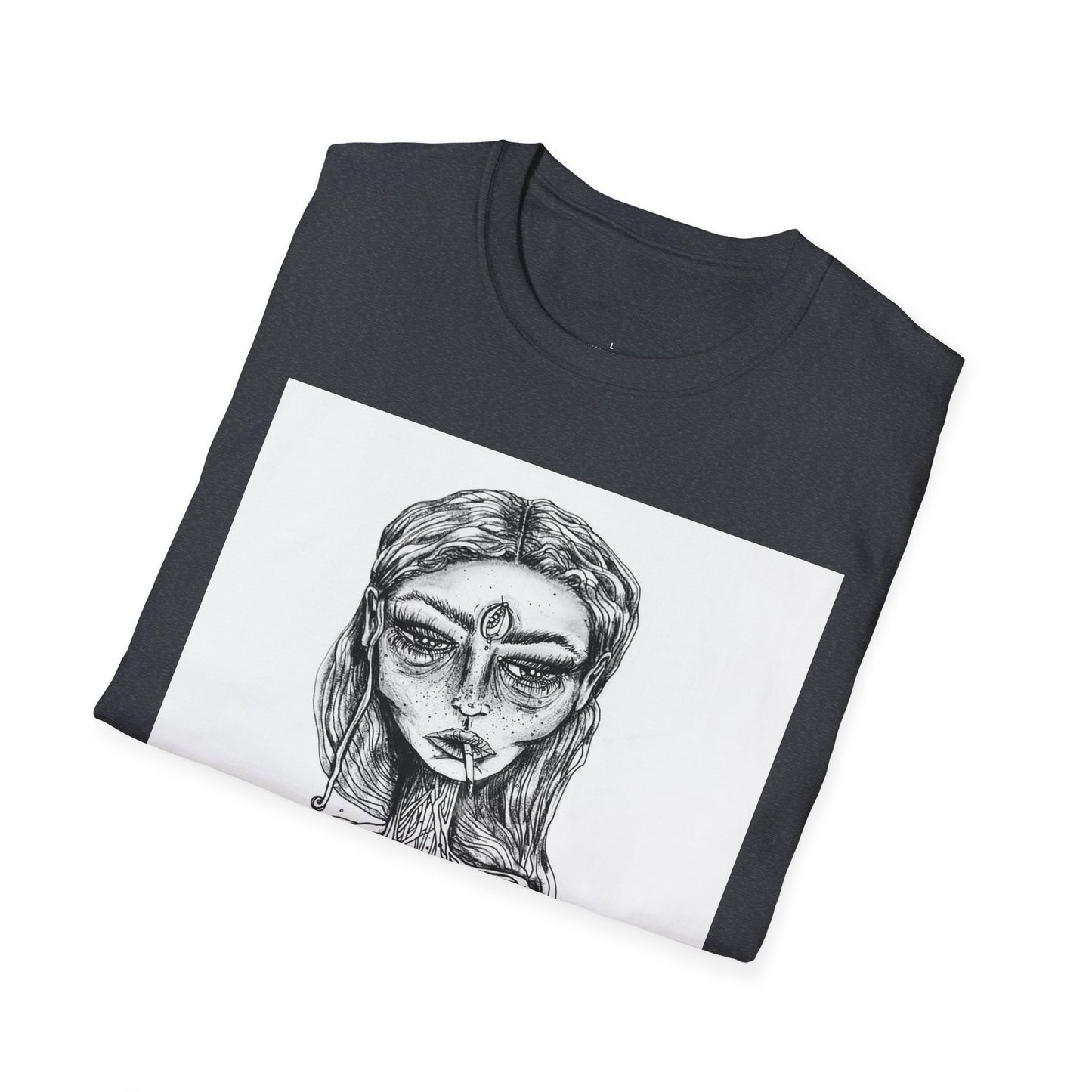 self portrait original artwork by emma lee fleury - Unisex Softstyle T-Shirt