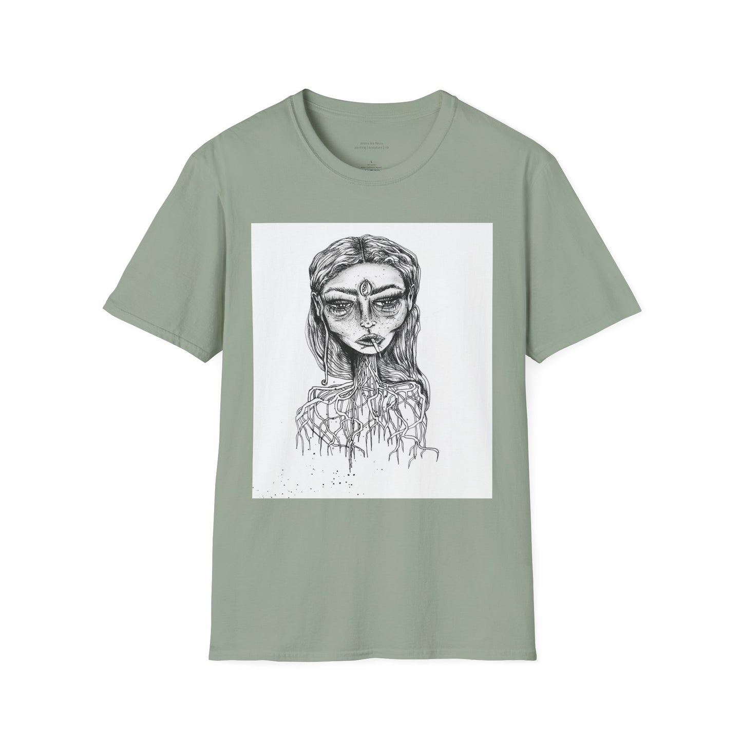 self portrait original artwork by emma lee fleury - Unisex Softstyle T-Shirt