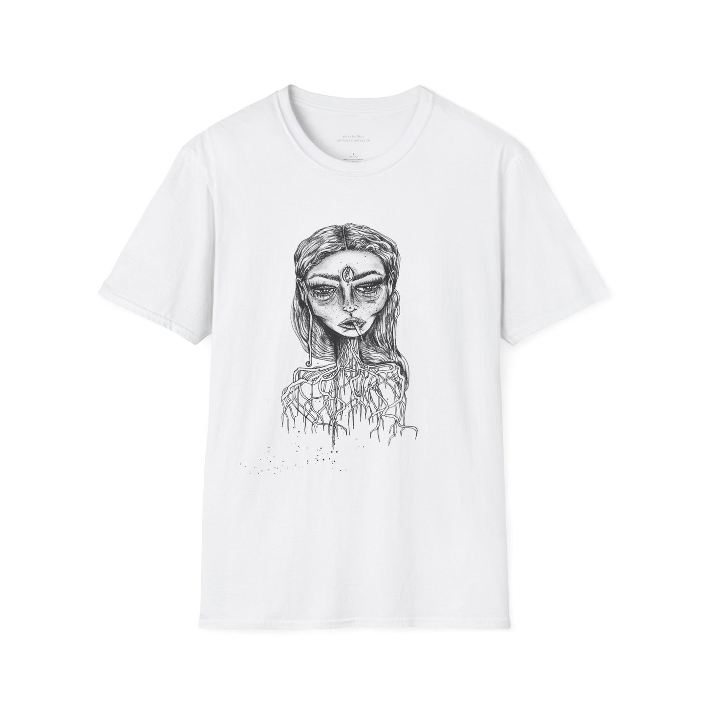 self portrait original artwork by emma lee fleury - Unisex Softstyle T-Shirt