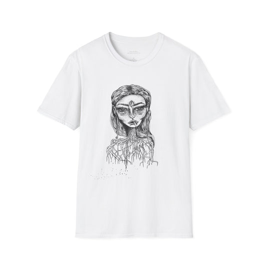 self portrait original artwork by emma lee fleury - Unisex Softstyle T-Shirt