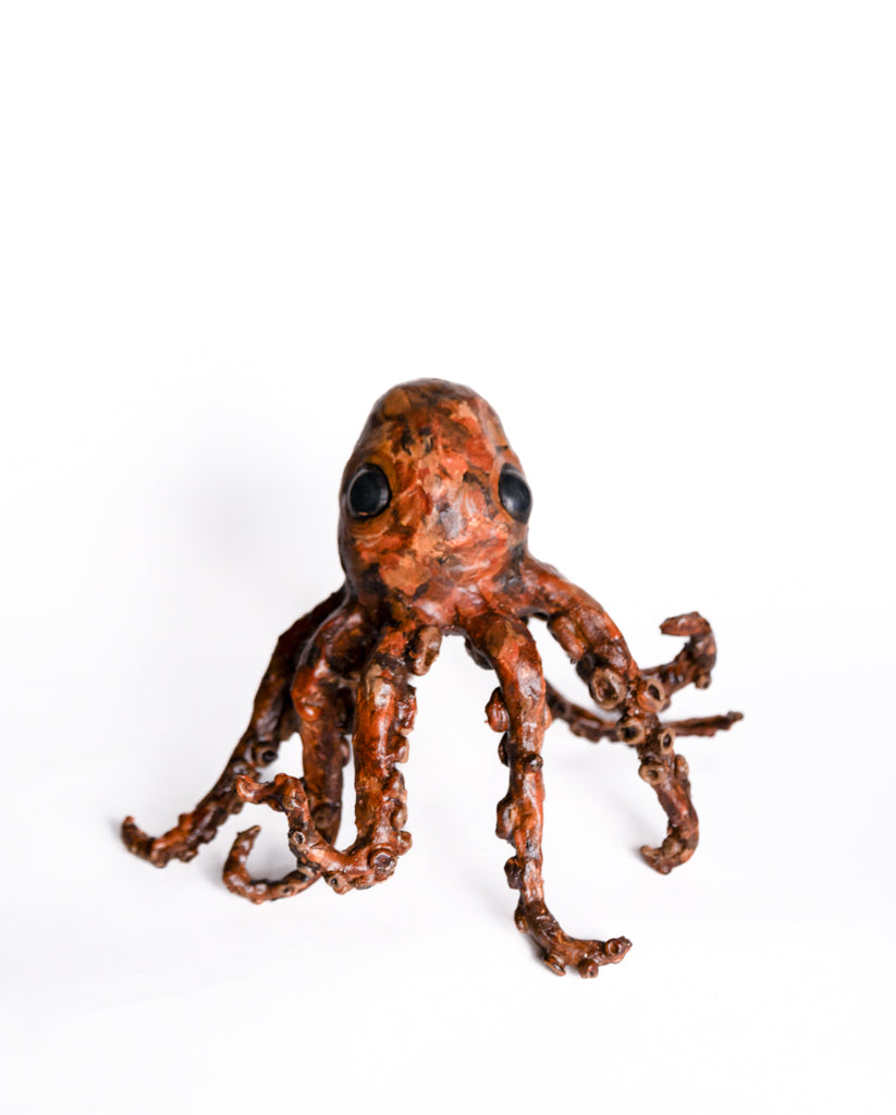 SOLD - tulip - handmade clay octopus