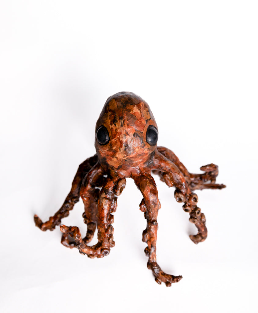 SOLD - tulip - handmade clay octopus