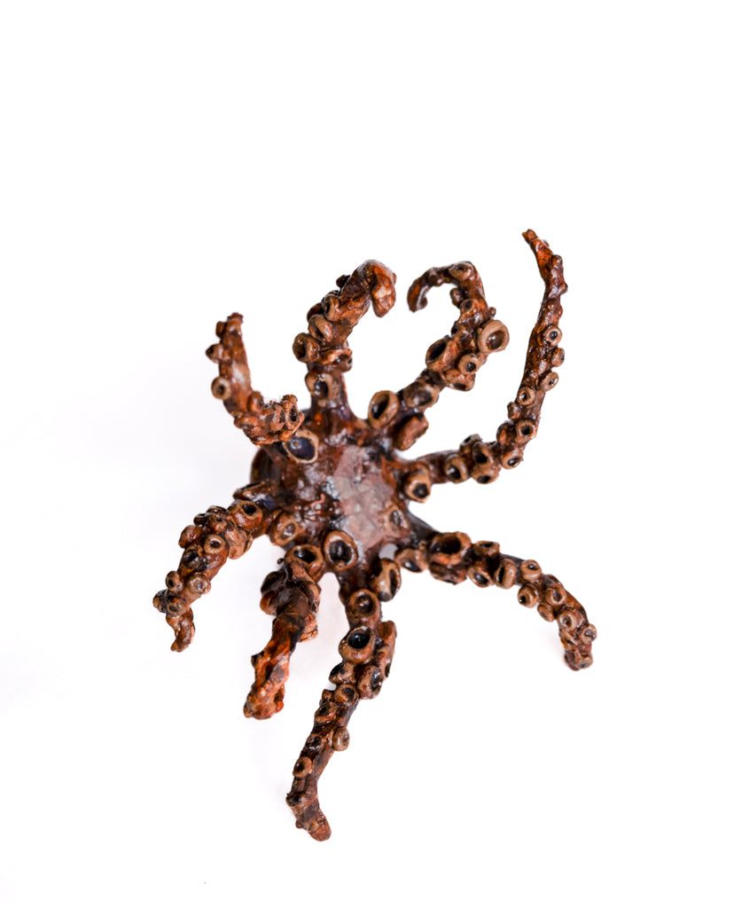 SOLD - tulip - handmade clay octopus