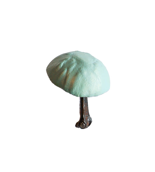 SOLD clay and wood mushroom sculpture 1 by Emma Lee Fleury