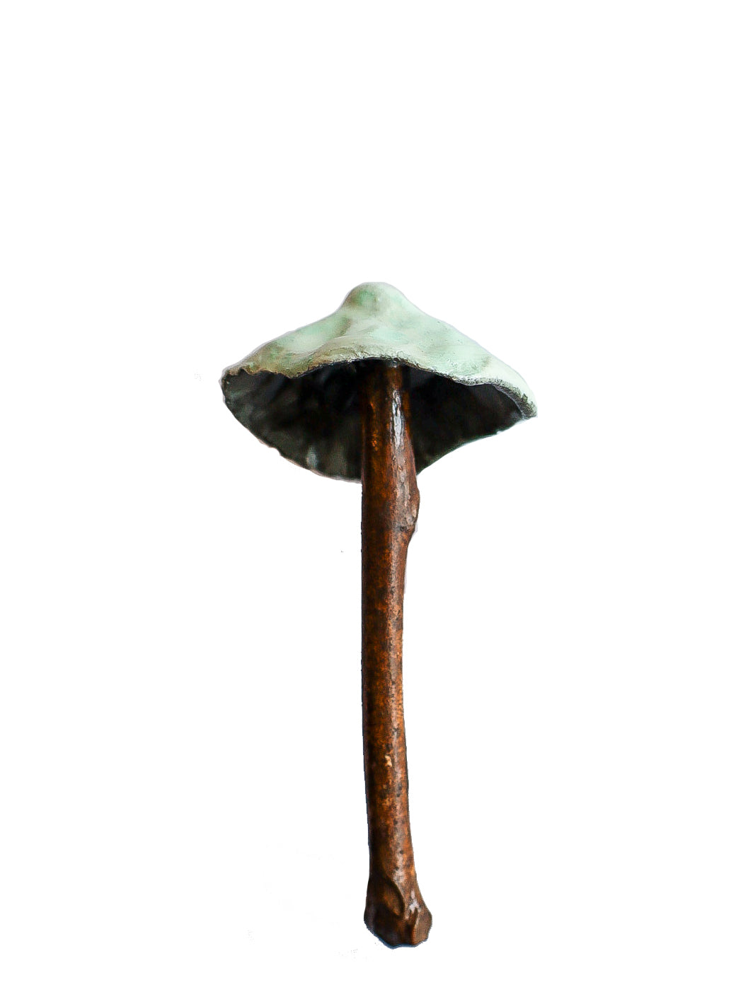 SOLD clay and wood mushroom sculpture 4 by Emma Lee Fleury