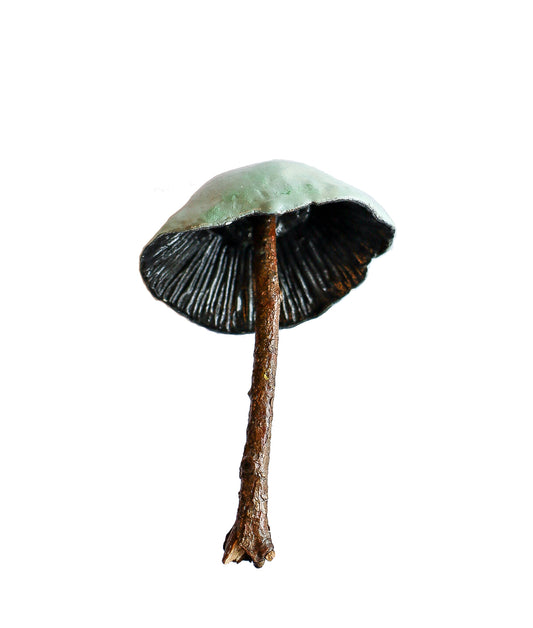 SOLD clay and wood mushroom sculpture 8 by Emma Lee Fleury