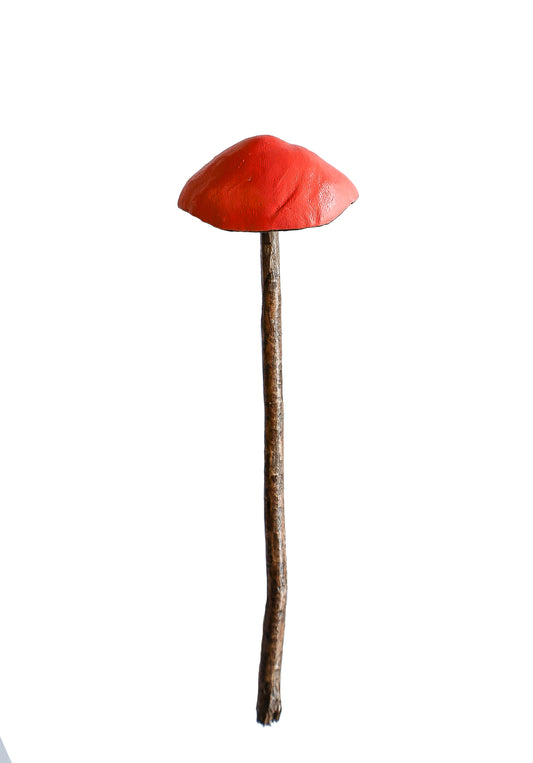 SOLD clay and wood mushroom sculpture 13 by Emma Lee Fleury