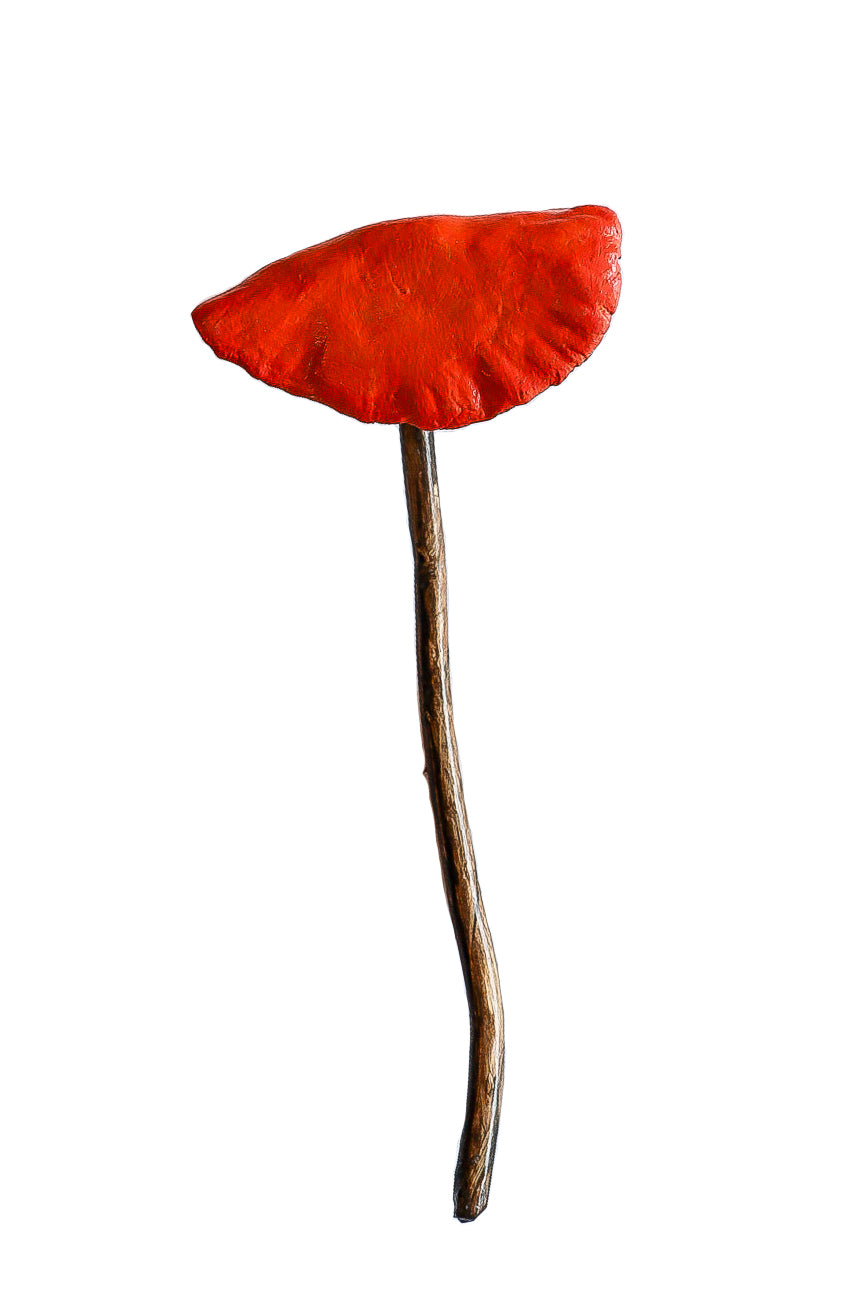 SOLD clay and wood mushroom sculpture 16 by Emma Lee Fleury
