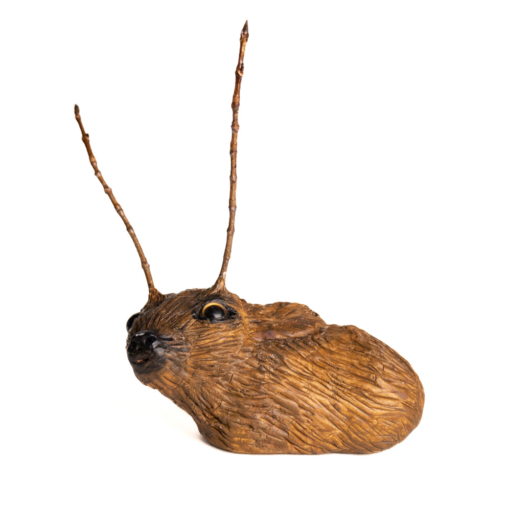 SOLD tillie - handmade clay deer mouse creature