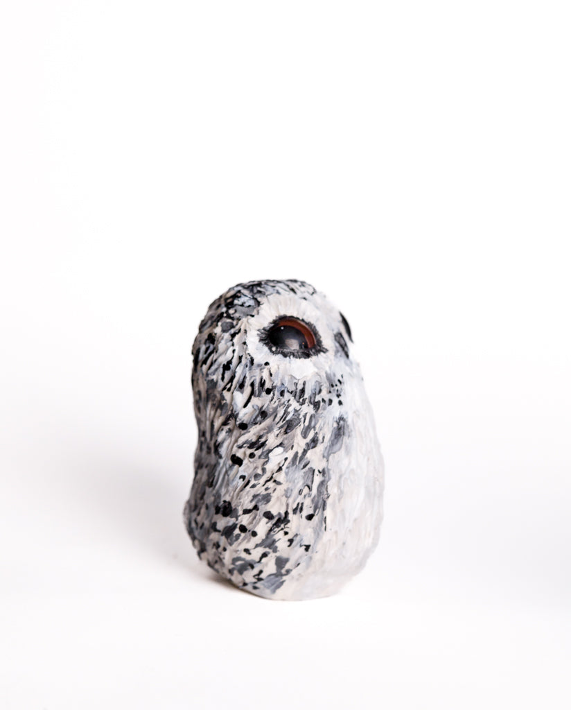 twila - handmade clay snow owl