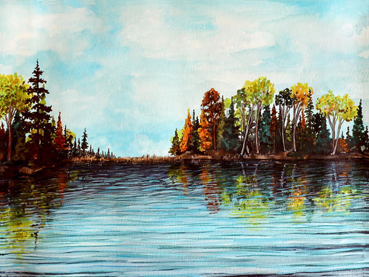 "Fall Upon Fisher Lake" Print by Emma Lee Fleury